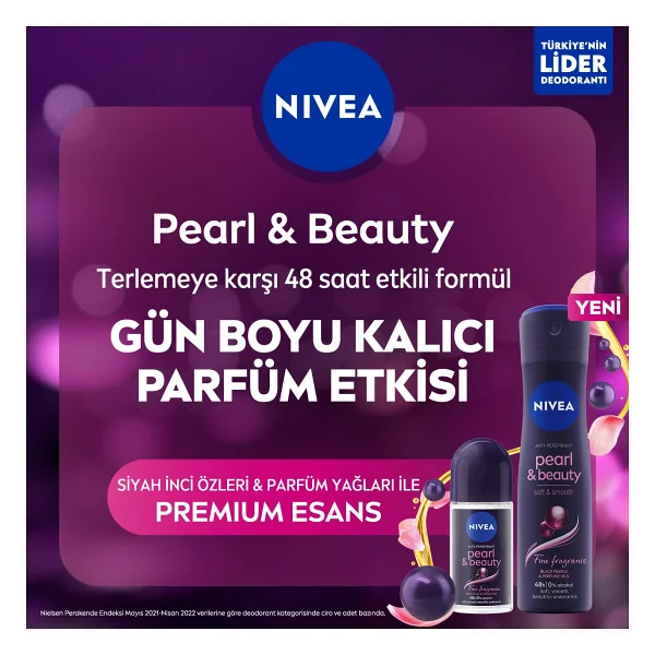 Nivea Pearl & Beauty Fine Fragrance 150 ml Kadın Deodorant - Görsel 5