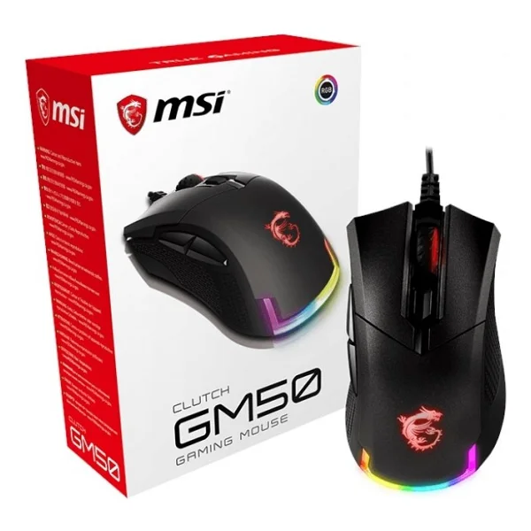 MSI Clutch GM50 RGB Ergonomik Optik Kablolu Oyuncu Mouse - Görsel 3