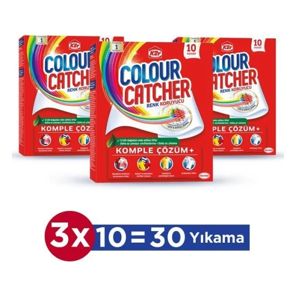 K2R Renk Koruyucu Mendil 10'lu X 3 Paket - Görsel 4