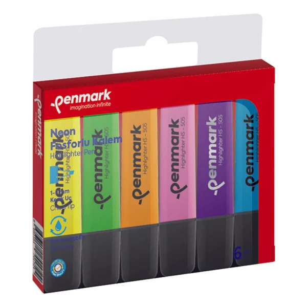 Penmark Neon 6'lı Fosforlu Kalem Seti - Görsel 3