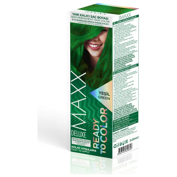 MAXX DELUXE Ready To Color Yarı Kalıcı Saç Boyası - Yeşil - Görsel 2