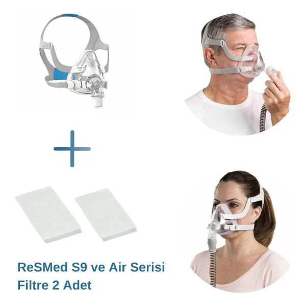 ResMed AirFit F20 Tam Yüz CPAP Maskesi L +ResMed S9 ve AirSerisi Filtre 2'li - Görsel 6