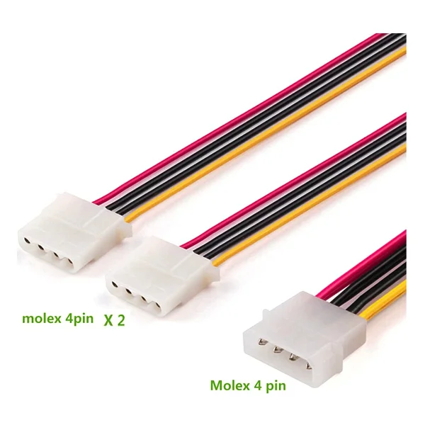 Molex Splitter Kablo 4 Pin Molex Güç Uzatma Kablosu Molex Power Çoklayıcı 4Pin Erkek Çift 4Pin Dişi - Görsel 2