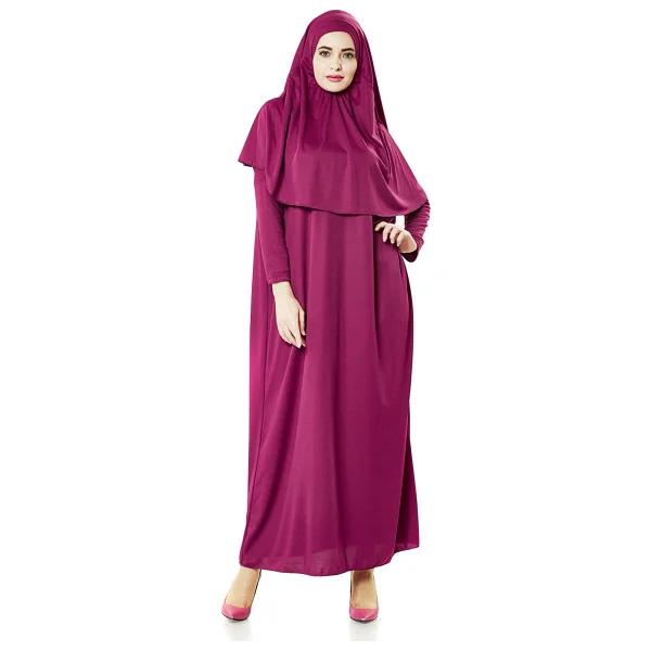 İhvan Tek Parça Namaz Elbisesi - Fuşya - 5015 - Renkli - Standart - Görsel 6