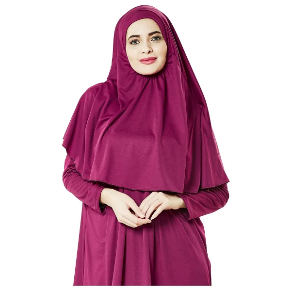 İhvan Tek Parça Namaz Elbisesi - Fuşya - 5015 - Renkli - Standart - Görsel 5