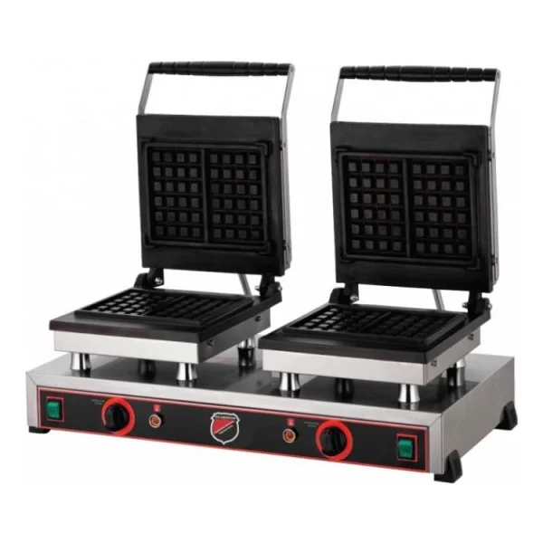 Işıkgaz Silverinox Çiftli Waffle Makinesi Kare - Görsel 2