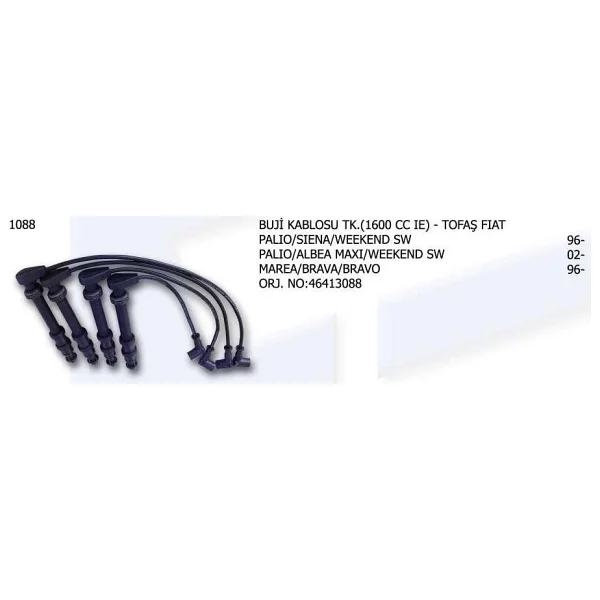 Ünüvar Bujı Kablosu Takım 1.6 16V Fiat Marea,fiat Brava,fiat Bravo,fiat Siena,fiat Albea,fiat Palio,fiat Do - Görsel 2