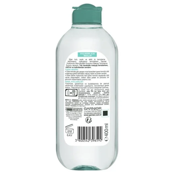 Garnier Micellar Hyaluronik Aloe 400 ml Makyaj Temizleme Suyu - Görsel 7