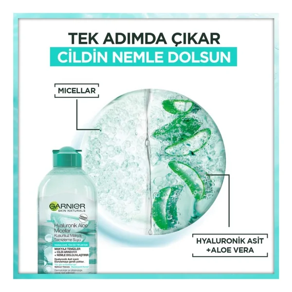 Garnier Micellar Hyaluronik Aloe 400 ml Makyaj Temizleme Suyu - Görsel 9