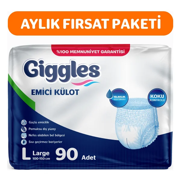 Giggles Emici Külot Büyük Boy L 30'lu 3 Adet Hasta Bezi - Görsel 5