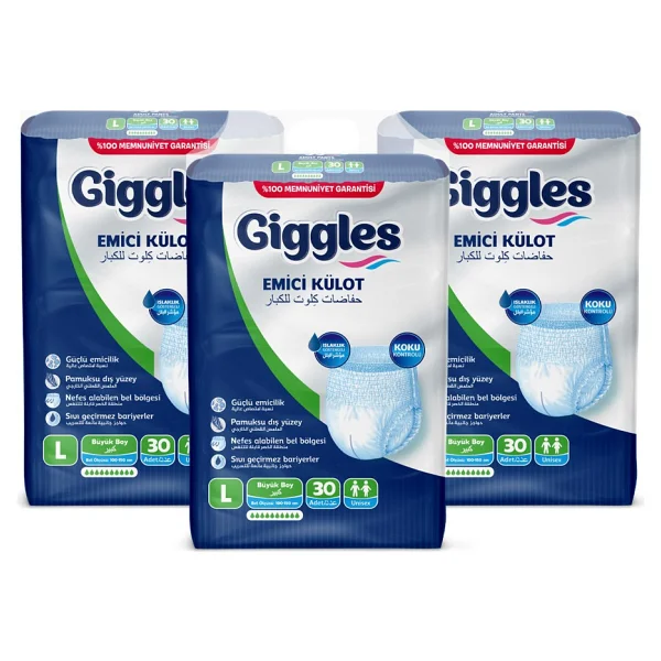 Giggles Emici Külot Büyük Boy L 30'lu 3 Adet Hasta Bezi - Görsel 2