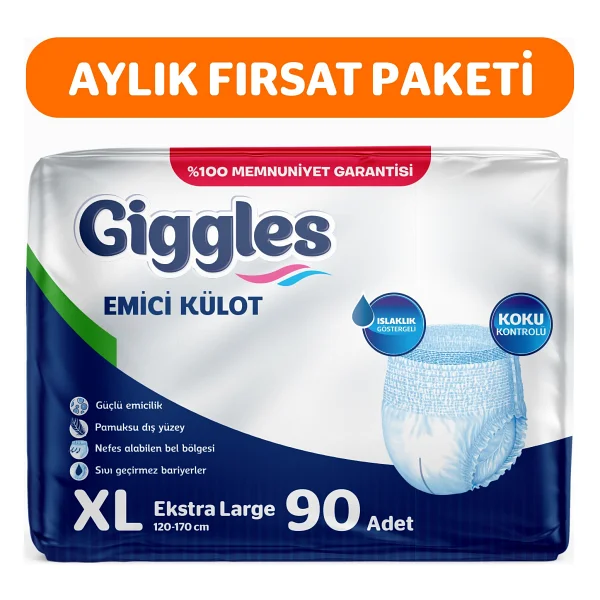 Giggles Emici Külot Ekstra Büyük Boy XL 30'lu 3 Adet Hasta Bezi - Görsel 5