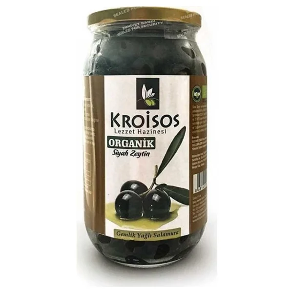 Kroisos Organik 700 gr Gemlik Salamura Siyah Zeytin - Görsel 3