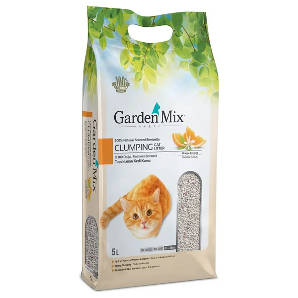 Gardenmix Portakal Kokulu 5 lt İnce Taneli Bentonit Kedi Kumu - Görsel 5