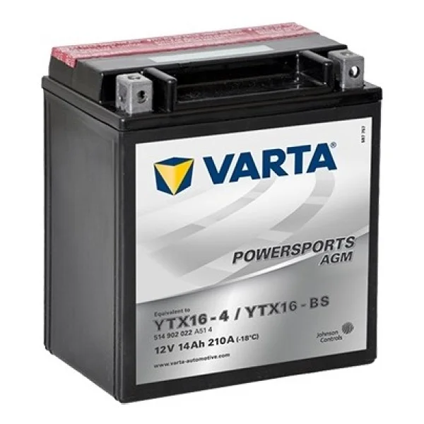 Varta Powersports AGM YTX16-BS 12 V 14 Ah Motosiklet Aküsü - Görsel 2