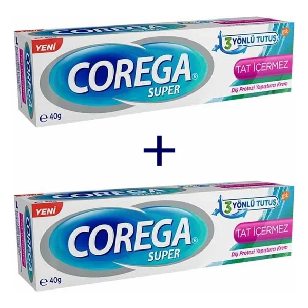 Corega Tat İçermez 40 gr 2 Adet Protez Diş Yapıştırıcı - Görsel 2