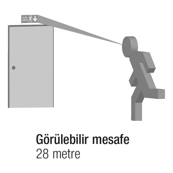 Arsel Ekolite AE-6213-L Acil Çıkış Yönlendirme Armatürü Sürekli ve Kesintide 180 Dak. Yanan 20xF LED - Görsel 4