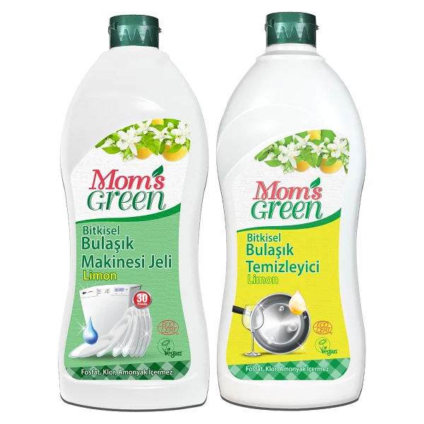 Mom's Green Bitkisel Bulaşık Makinesi Jeli + Bitkisel Bulaşık Temizleyici - Limonlu Eco (750 ) - 750 ml - Görsel 2