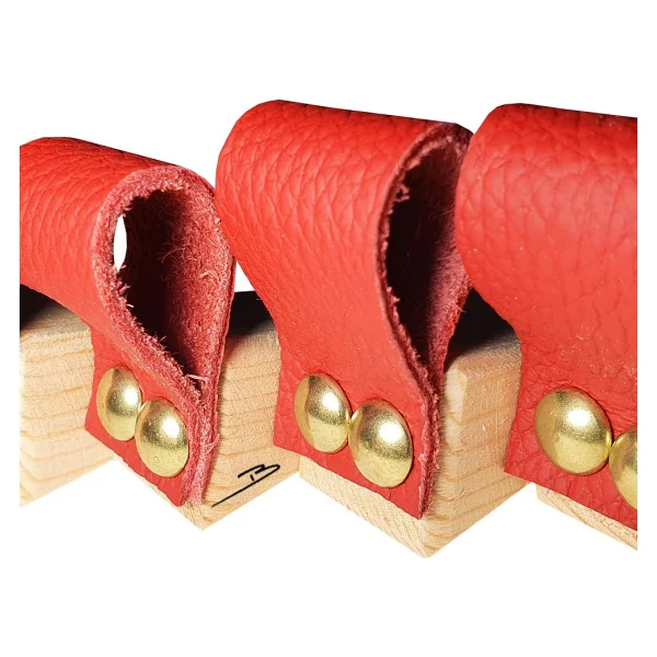 Barış Dizayn Premium Kırmızı Deri Kapı Altlığı Kapı Stoperi Stopper Kapı Durdurucu (5li Paket) - Görsel 2