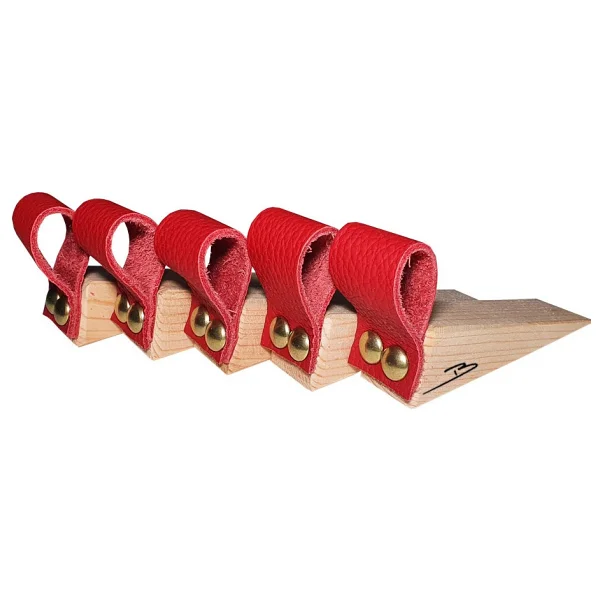 Barış Dizayn Premium Kırmızı Deri Kapı Altlığı Kapı Stoperi Stopper Kapı Durdurucu (5li Paket) - Görsel 4