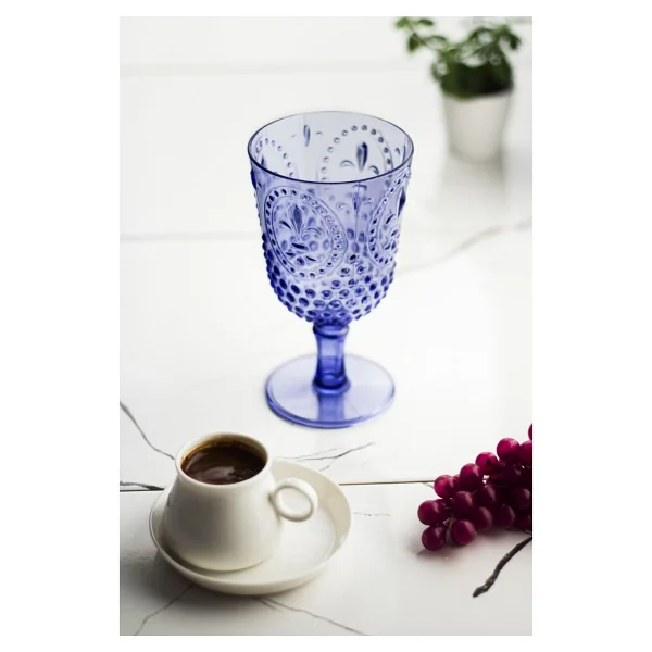 EW's Kitchenware Akrilik Ayaklı Bardak Mavi - Görsel 4