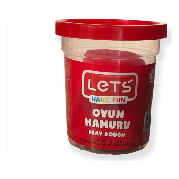 Lets Tek Renk 115 gr Kırmızı Oyun Hamuru L8440 - Görsel 3