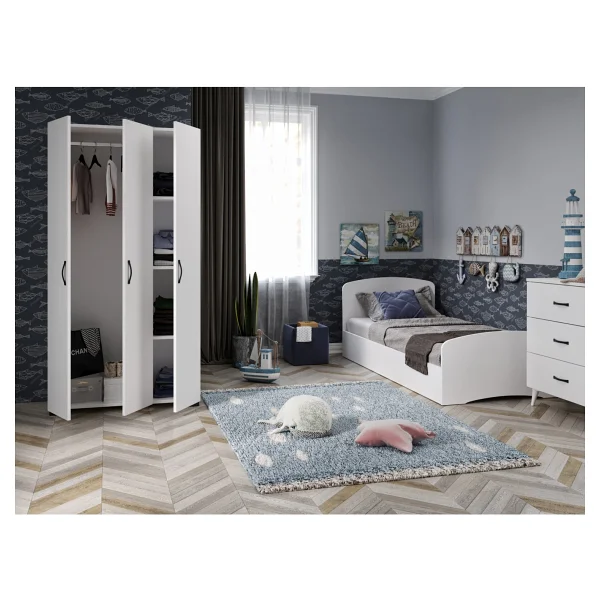Kzn Home Soft Çocuk Odası Takımı Beyaz Karyola 3 Kapaklı Gardırop - Görsel 2