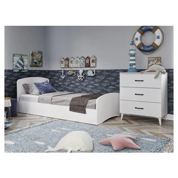 Kzn Home Soft Çocuk Odası Takımı Beyaz Karyola 3 Kapaklı Gardırop - Görsel 3