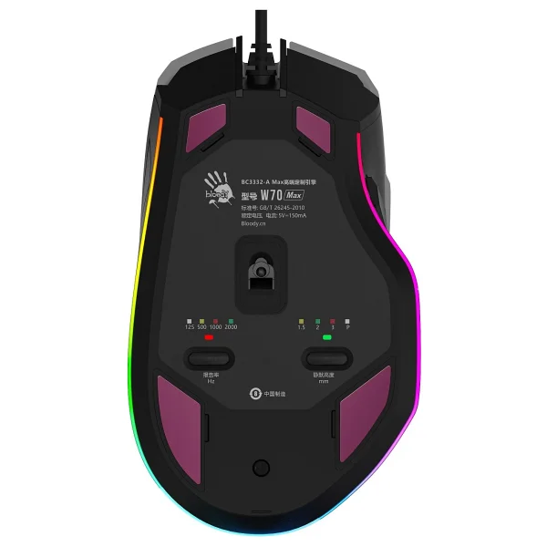 Bloody W70 Max Beyaz RGB Optik Kablolu Oyuncu Mouse - Görsel 10