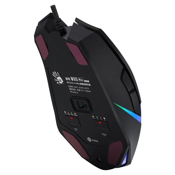 Bloody W60 Max Siyah RGB Optik Kablolu Oyuncu Mouse - Görsel 9