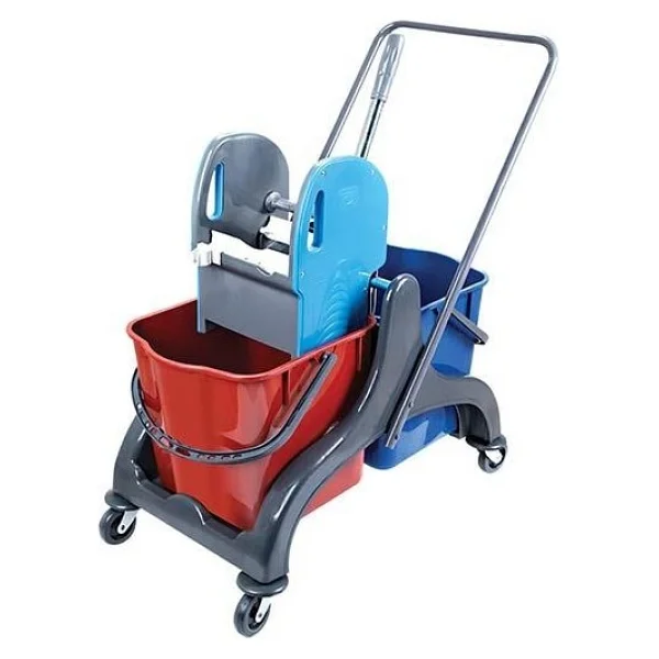 Omnisoft Uctm-Ck750 Plastik Taşıyıcı Plastik Pres Çift Kovalı Temizlik Arabası - Görsel 2