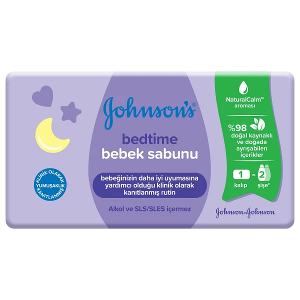 Renkli Johnson's Bebek Bedtime Sabun 90 gr NaturalCalmTM Özleri ile Uyum Sağlayan Hassas Ciltler İçin - Görsel 3