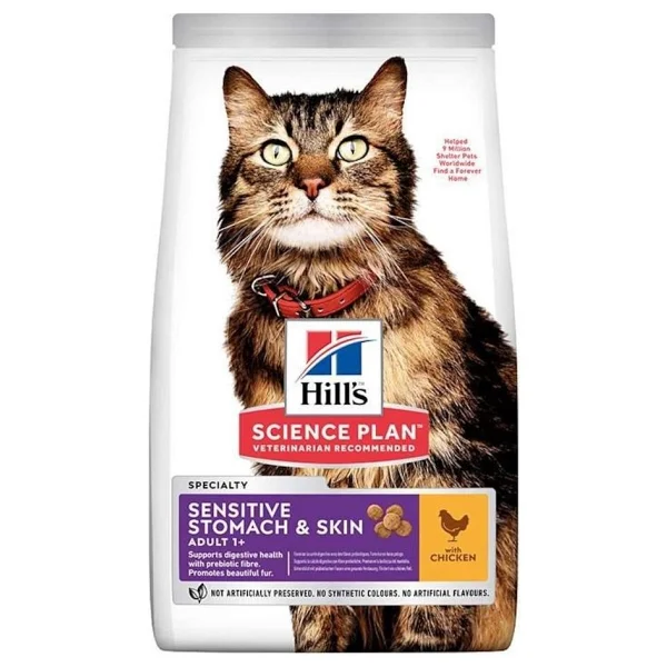 Hill's Sensitive Stomach Skin Tavuklu 1.5 kg Yetişkin Kedi Maması - Görsel 3
