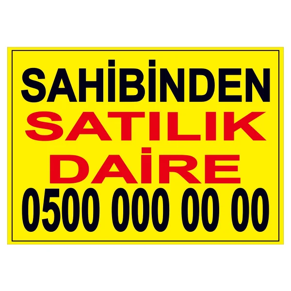 Kirpi Baskı Merkezi Sahibinden Satılık Daire Branda Afiş - 200 x 150 cm - Görsel 2