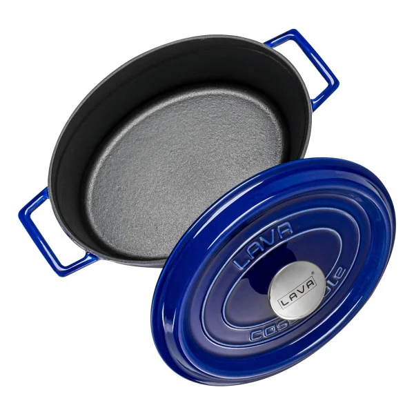 Lava Premium Oval Majolik Mavi 21x27 cm Döküm Tencere - Görsel 2