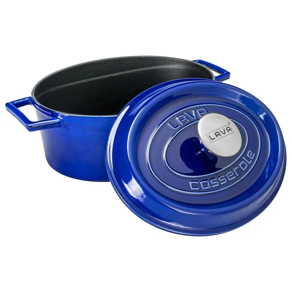 Lava Premium Oval Majolik Mavi 21x27 cm Döküm Tencere - Görsel 3