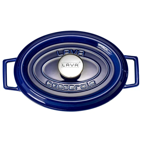Lava Premium Oval Majolik Mavi 21x27 cm Döküm Tencere - Görsel 4