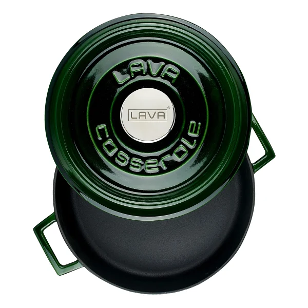 Lava Premium Majolik Yeşil 24 cm Çok Amaçlı Yayvan Döküm Tencere - Görsel 2