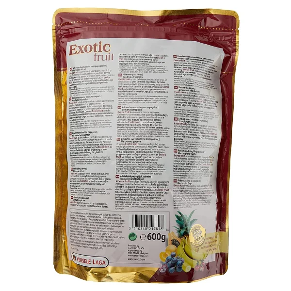 Versele Laga Exotic Fruit 600 gr Papağan Yemi - Görsel 2