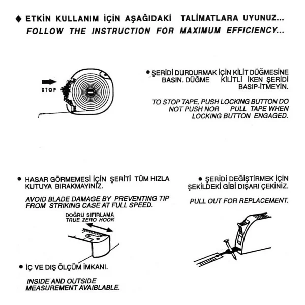 İzeltaş Euro 0588 52 6002 2 m Plastik Şerit Metre - Görsel 4