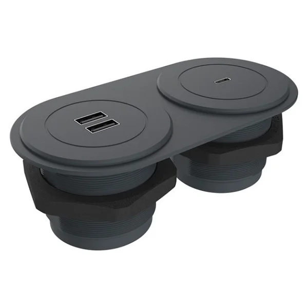 Metalline Circular-Line Modüler Priz Kutusu Usb/type-C- Antrasit - yok - Görsel 2