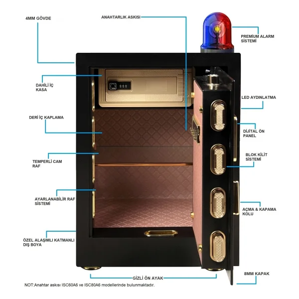 Insafe ISC60A6 Special Edition Büyük Boy Çelik Para Kasası - Görsel 3