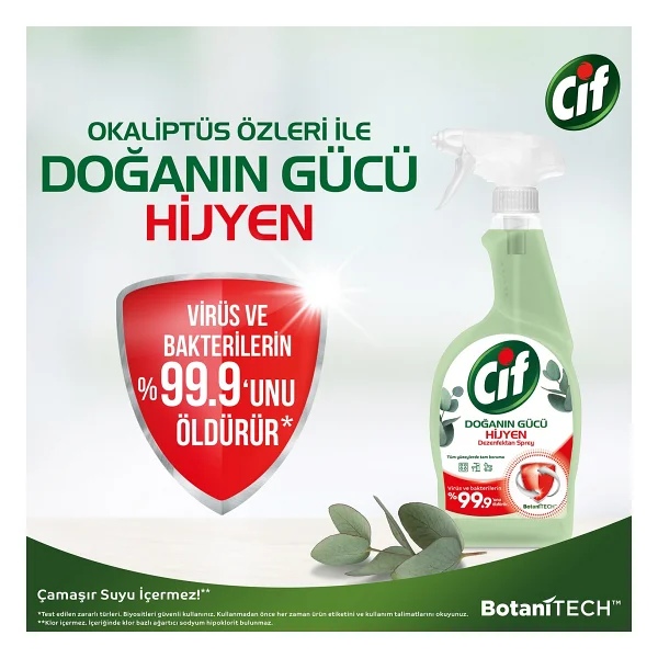 Cif Doğanın Gücü Hijyen Dezenfektan Sprey 750 ml - Görsel 3