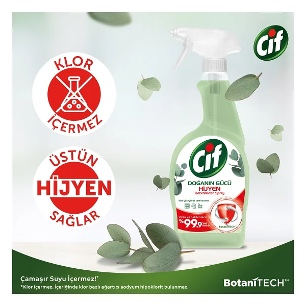 Cif Doğanın Gücü Hijyen Dezenfektan Sprey 750 ml - Görsel 4