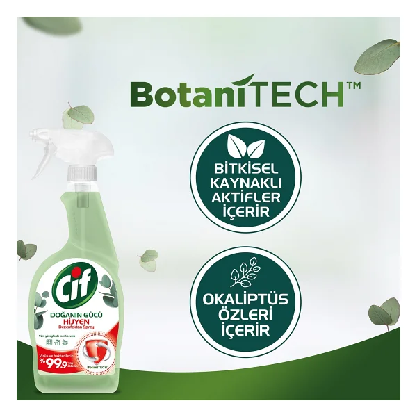 Cif Doğanın Gücü Hijyen Dezenfektan Sprey 750 ml - Görsel 5