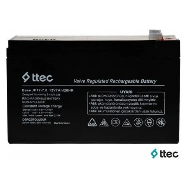 Ttec Base 12V 7 Ah Kuru Tip Bakımsız Akü - Görsel 2