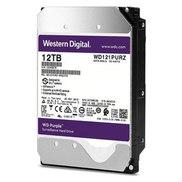 Western Digital Purple WD121PURZ SATA 3.0 7200 RPM 3.5" 12 TB Harddisk - Görsel 2