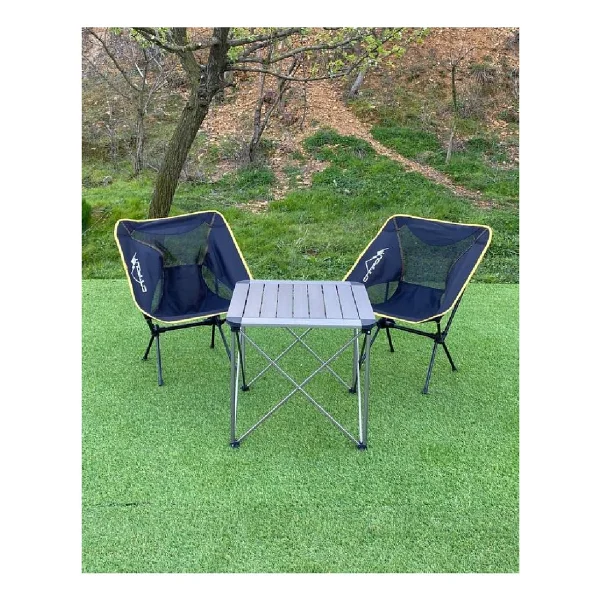 Nurgaz NG-N041 64x34 cm 2 Kişilik Alüminyum Kamp Masa Sandalye Takımı - Görsel 2