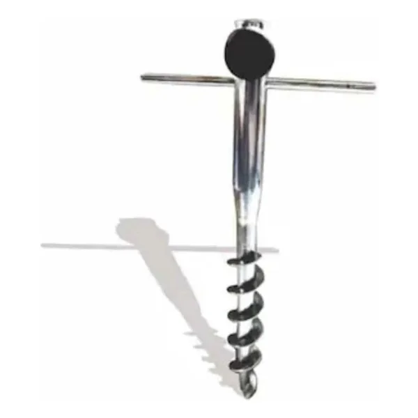 Tok Pazar Burgulu Metal Sıkma Aparatlı Plaj Şemsiye Kazığı 32 cm - Görsel 5