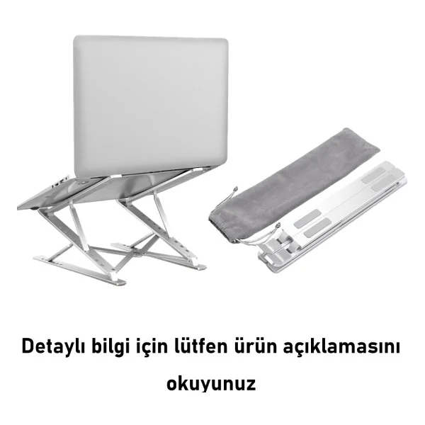 SooPii DM09 12.6''-15.6''-17.3'' Çift Katlı 15 Seviyeli Katlanabilir Taşınabilir Alüminyum Dizüstü Laptop Notebook Stant - Görsel 5